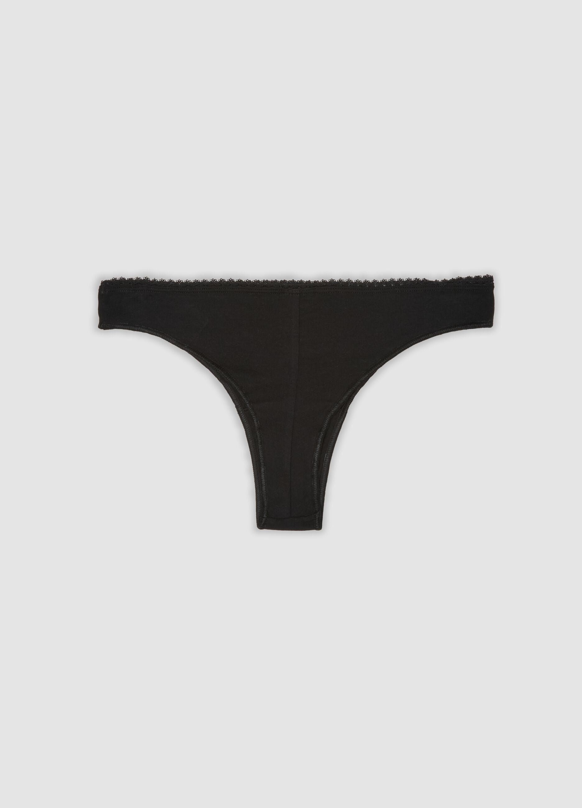 Tripack di slip brasiliane nere in cotone organico elasticizzato