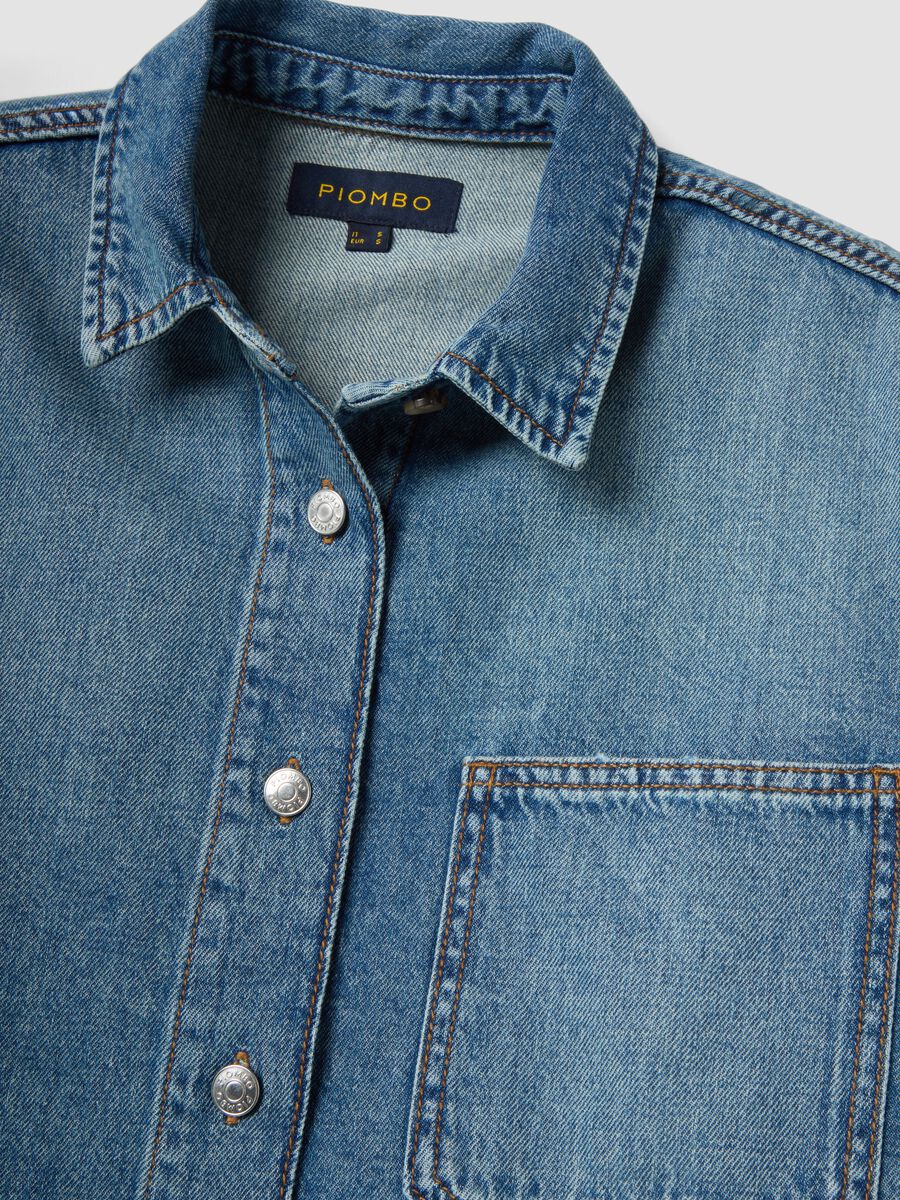 Light Blue Pure Cotton Denim Shirt_5