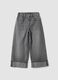 Grey cotton denim straight-fit jeans for girls_0