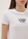 T-shirt branca de puro algod&atilde;o para meninas, ajuste regular com frase_2