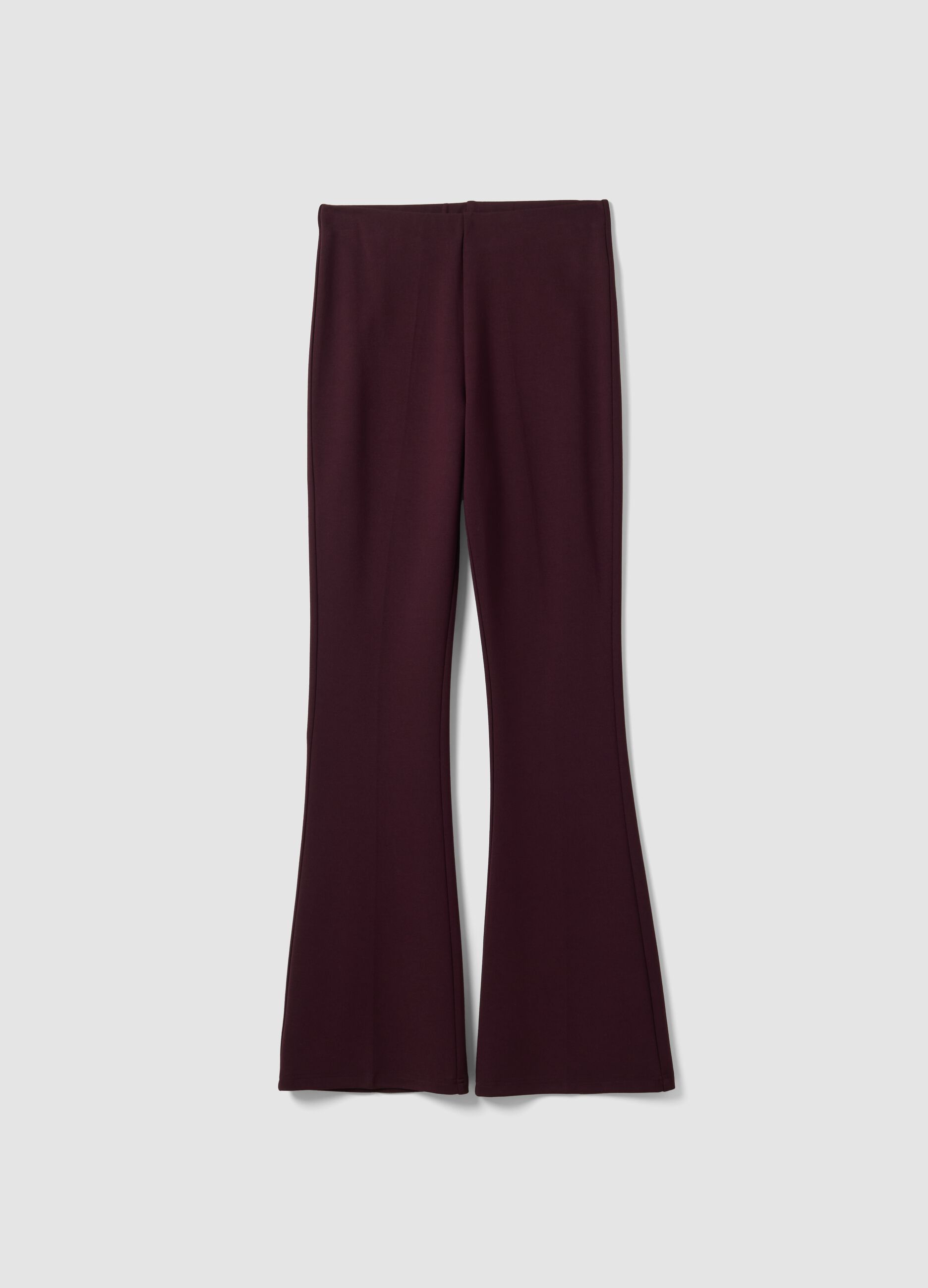 Leggings rossi flare fit in punto Milano di viscosa elasticizzata