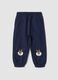 Blue cotton and viscose blend jogger trousers_0