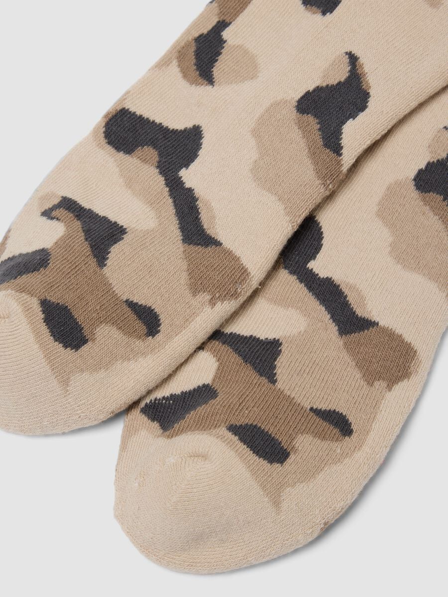 Chaussettes de sport grises en coton stretch camouflage_2