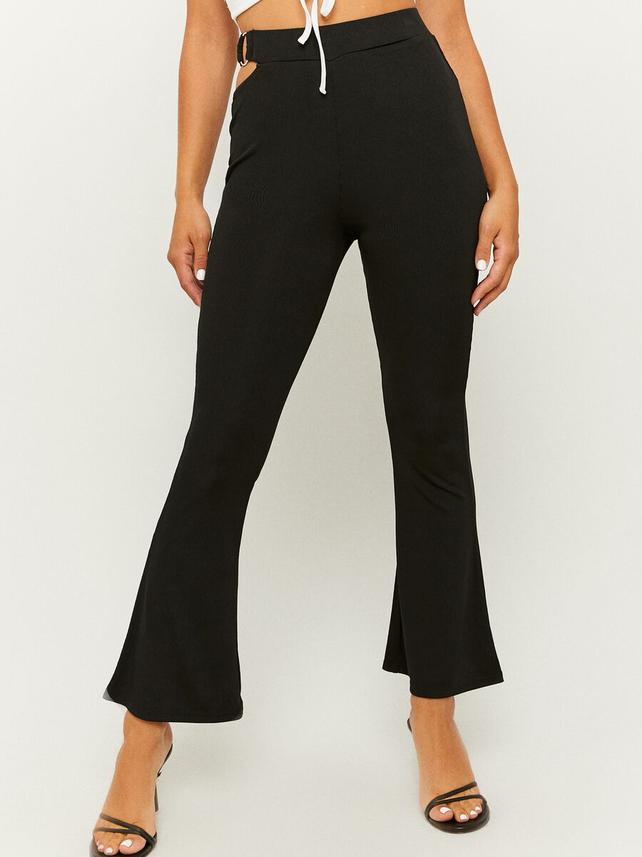 Flare-fit trousers with cut-out detail_1