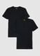 Two-Pack Black Deep V Pure Cotton T-Shirt Regular Fit_0