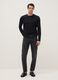 Black denim cotton blend regular fit stretch jeans_1