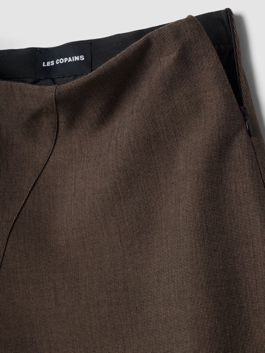 Brown stretch viscose skirt with lining_1
