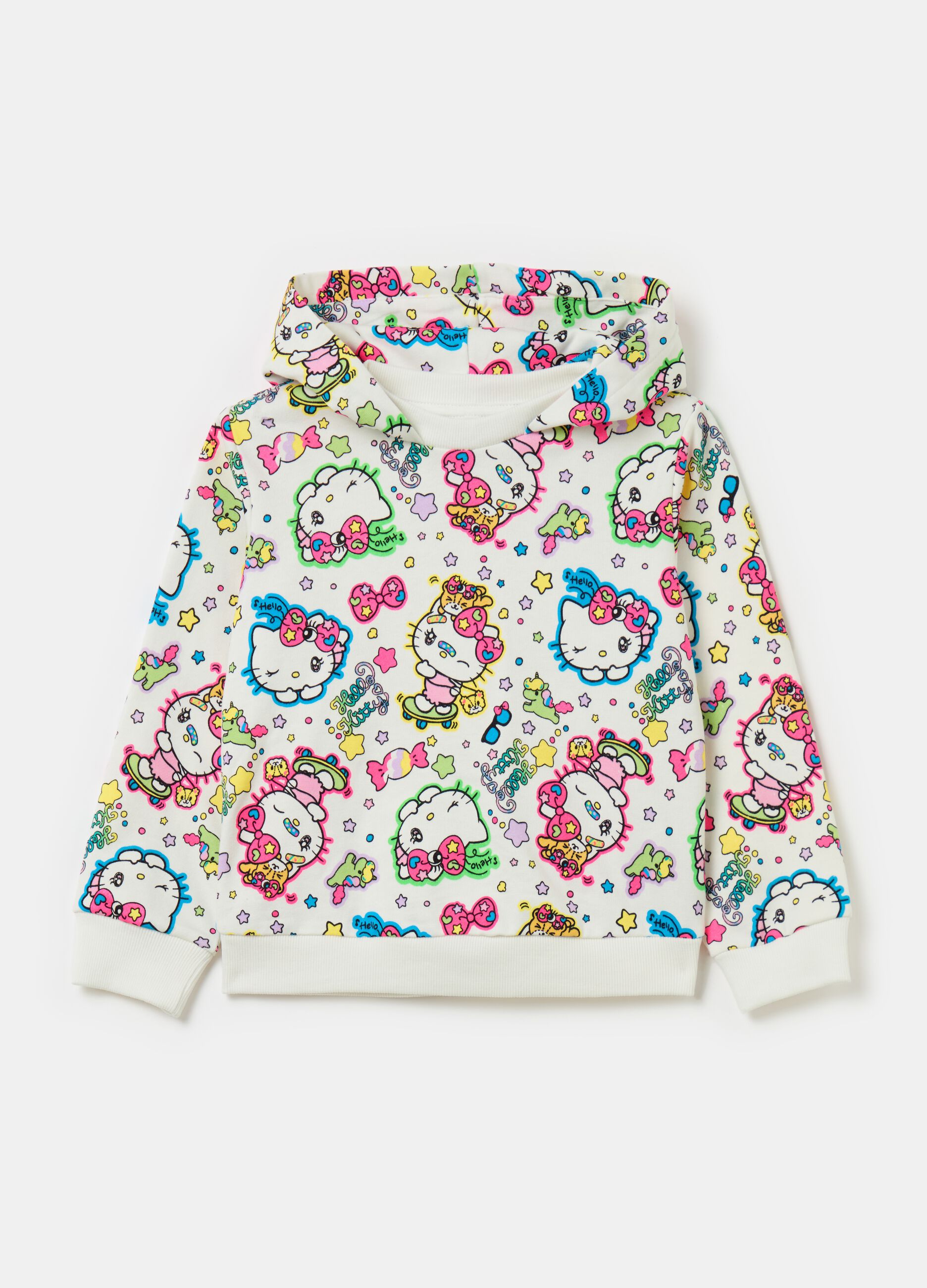Sweatshirt with hood and Hello Kitty print