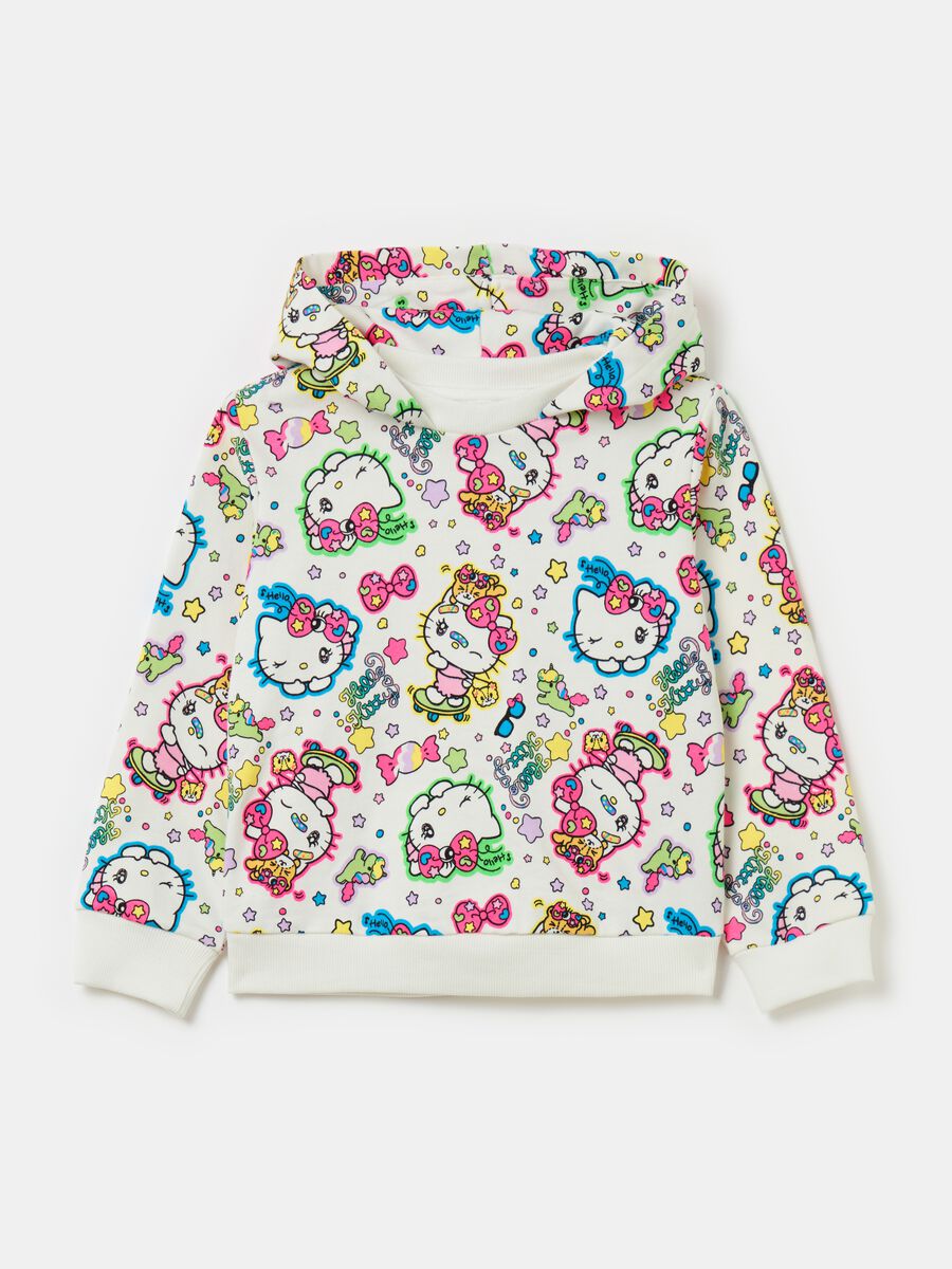 Sweatshirt with hood and Hello Kitty print_0