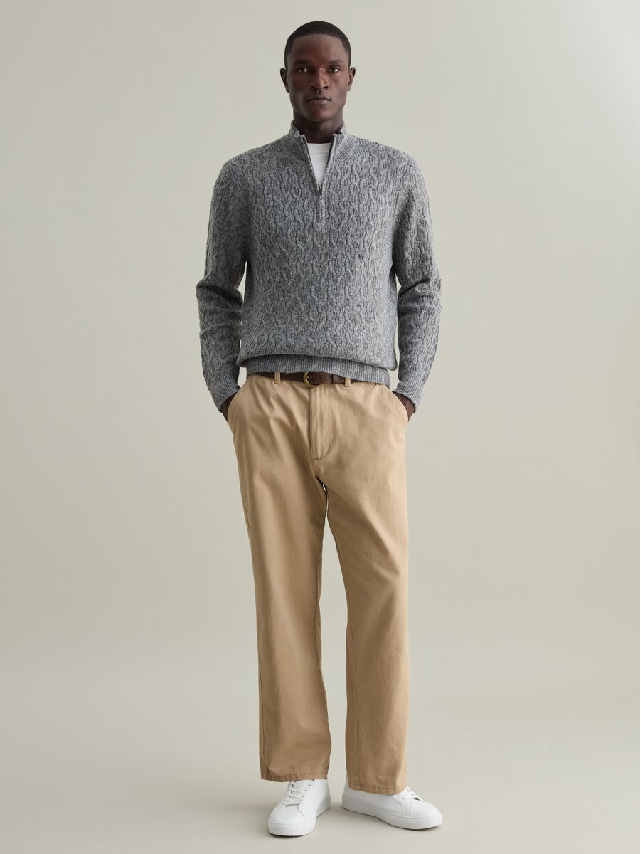 Half-zip cable-knit pullover_1