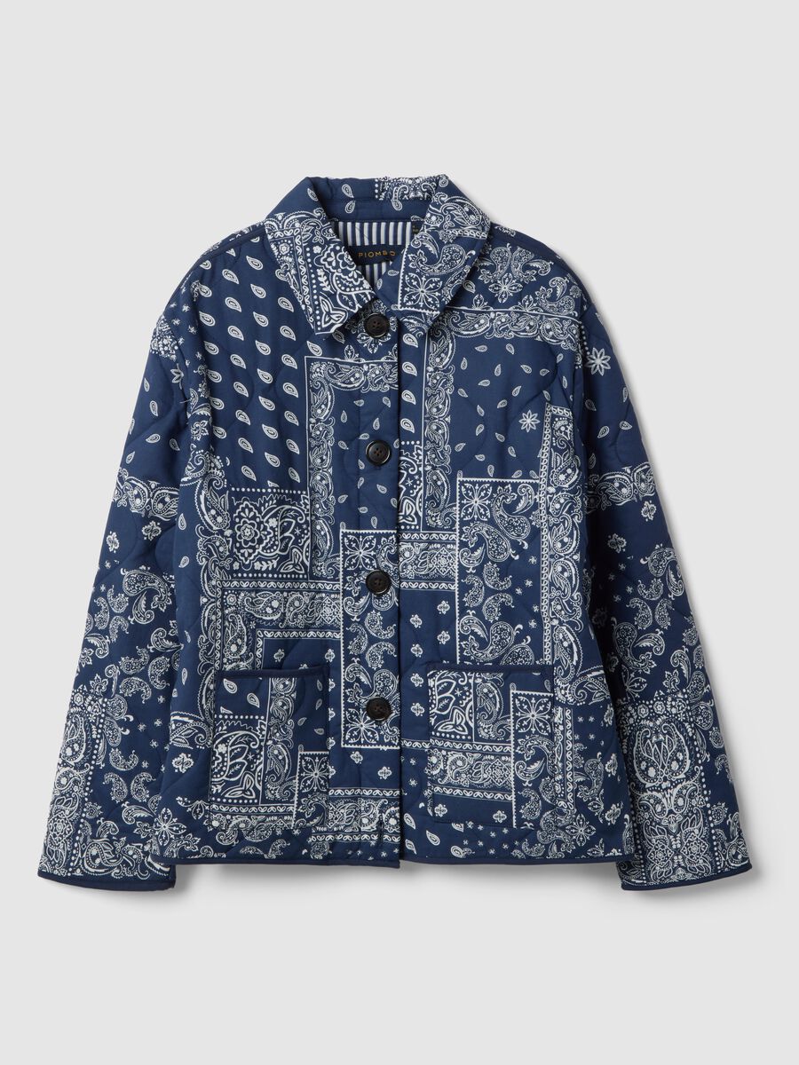 Multicolour padded jacket in pure cotton regular fit with pattern_4