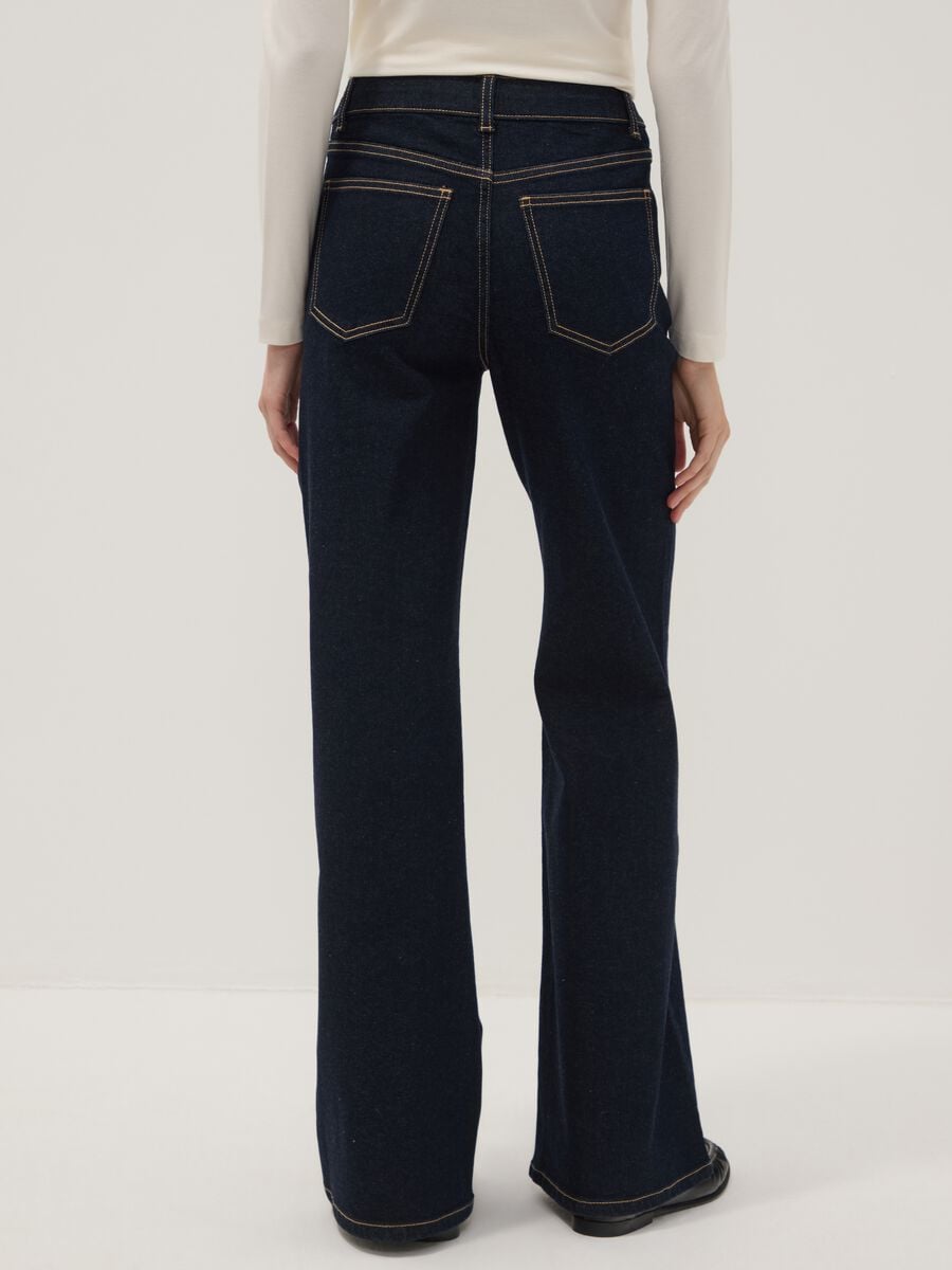 Blaue Wide-Leg-Jeans aus Stretch-Baumwolle_2