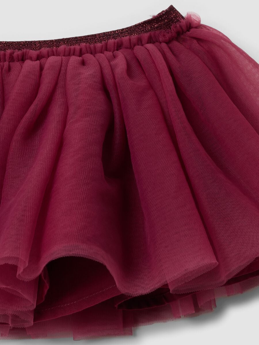 Pink pure cotton set with bodysuit and tulle skirt_3