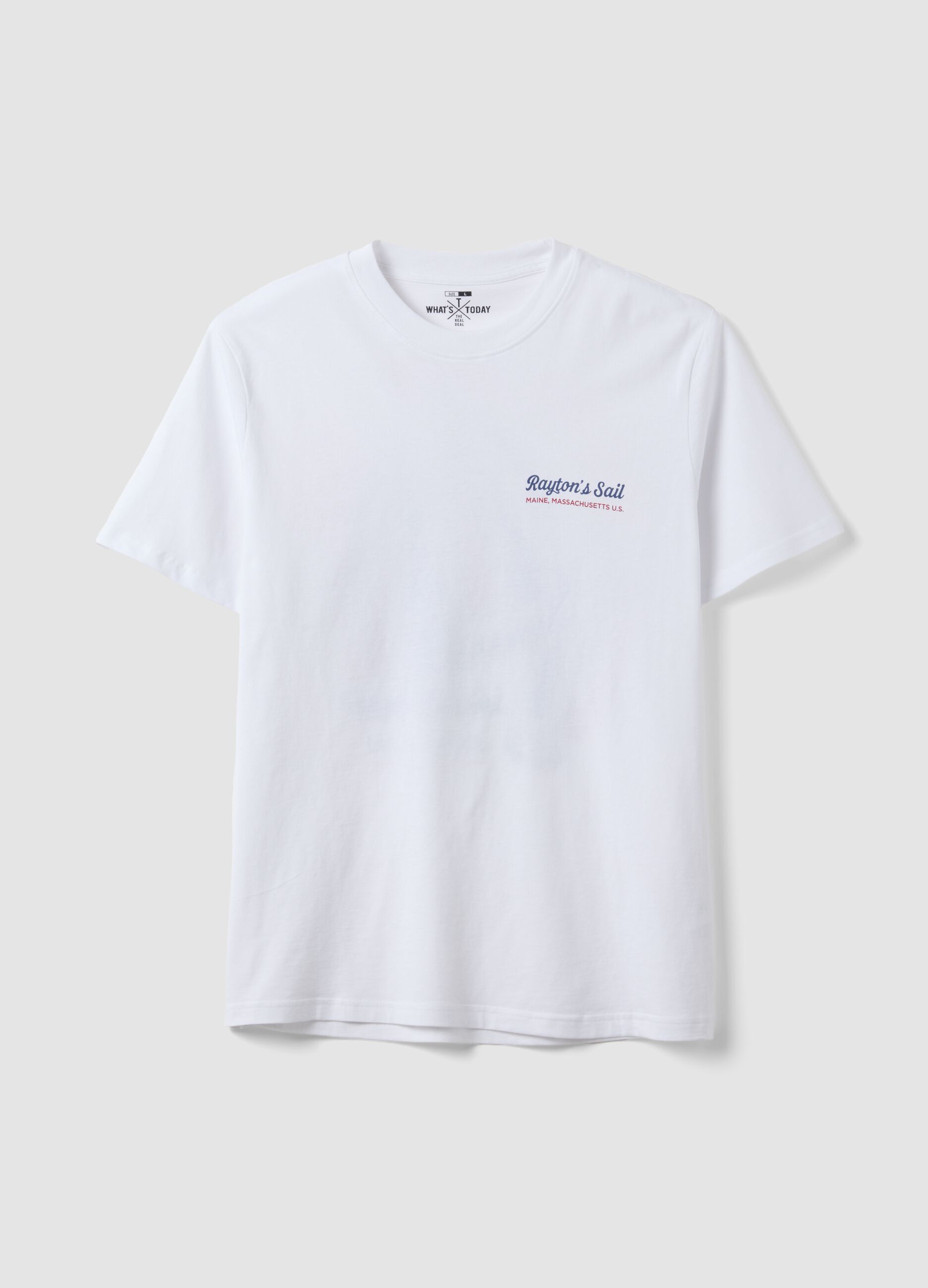 White pure cotton T-shirt with print