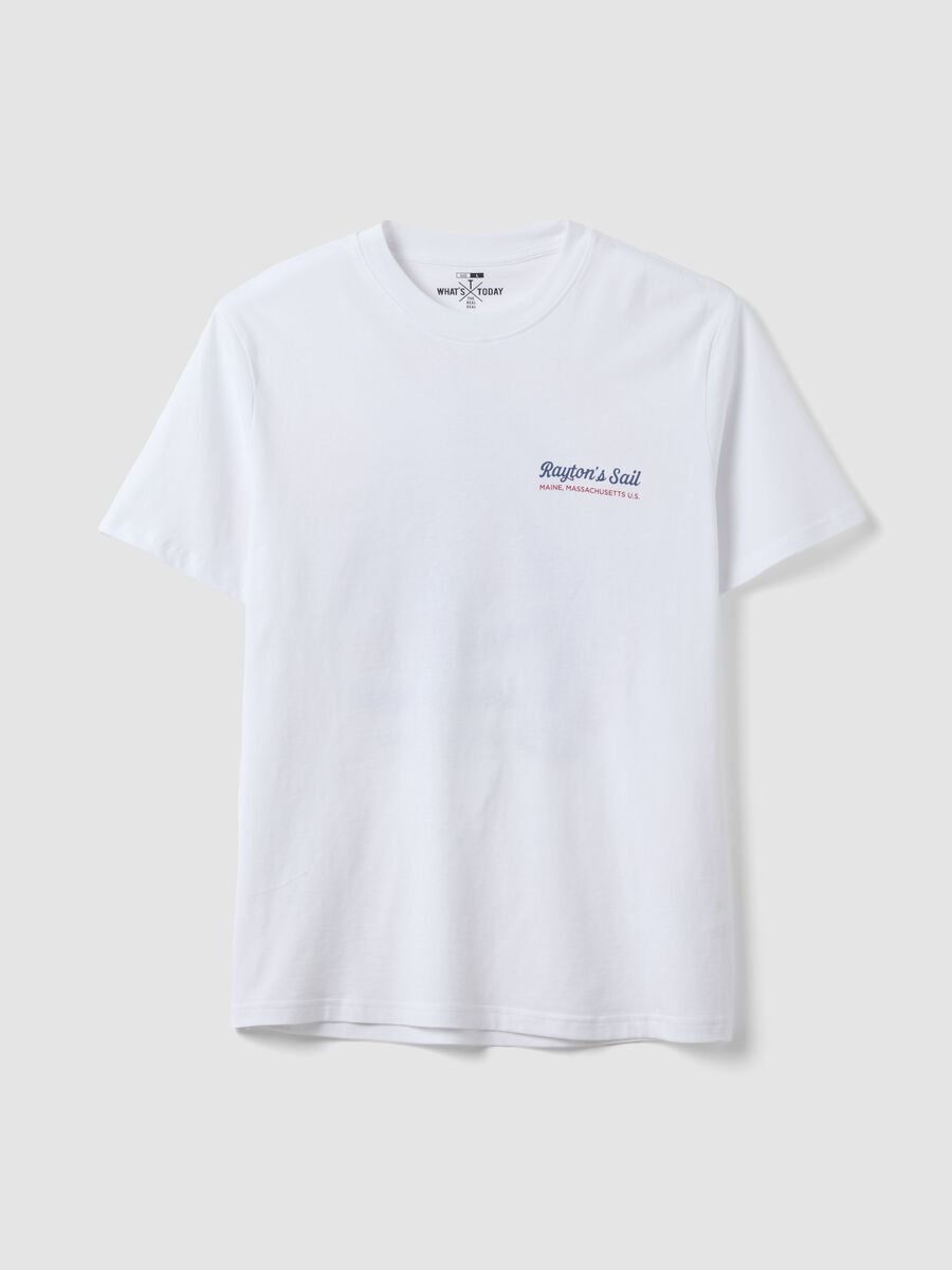 White pure cotton T-shirt with print_4