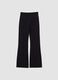Black stretch cotton flare trousers_4
