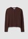 Brauner Rundhals-Cardigan aus Lyocell-Wollmix im Oversize-Fit_4