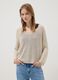 Camisola bege em mistura de viscose e linho_2