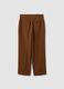 Brown stretch viscose formal trousers, straight fit_2