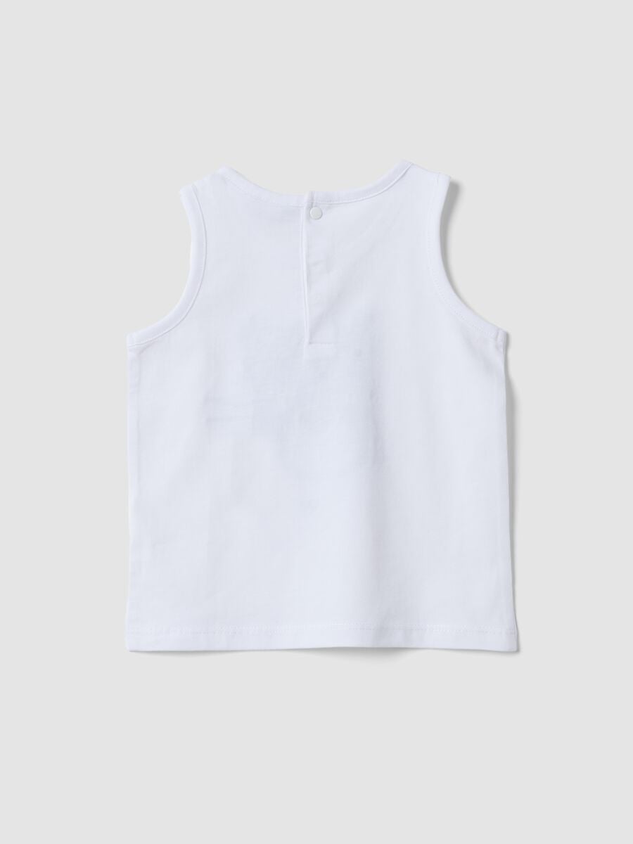 White pure cotton vest with print_1