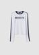 White pure cotton long-sleeve crew-neck T-shirt_0