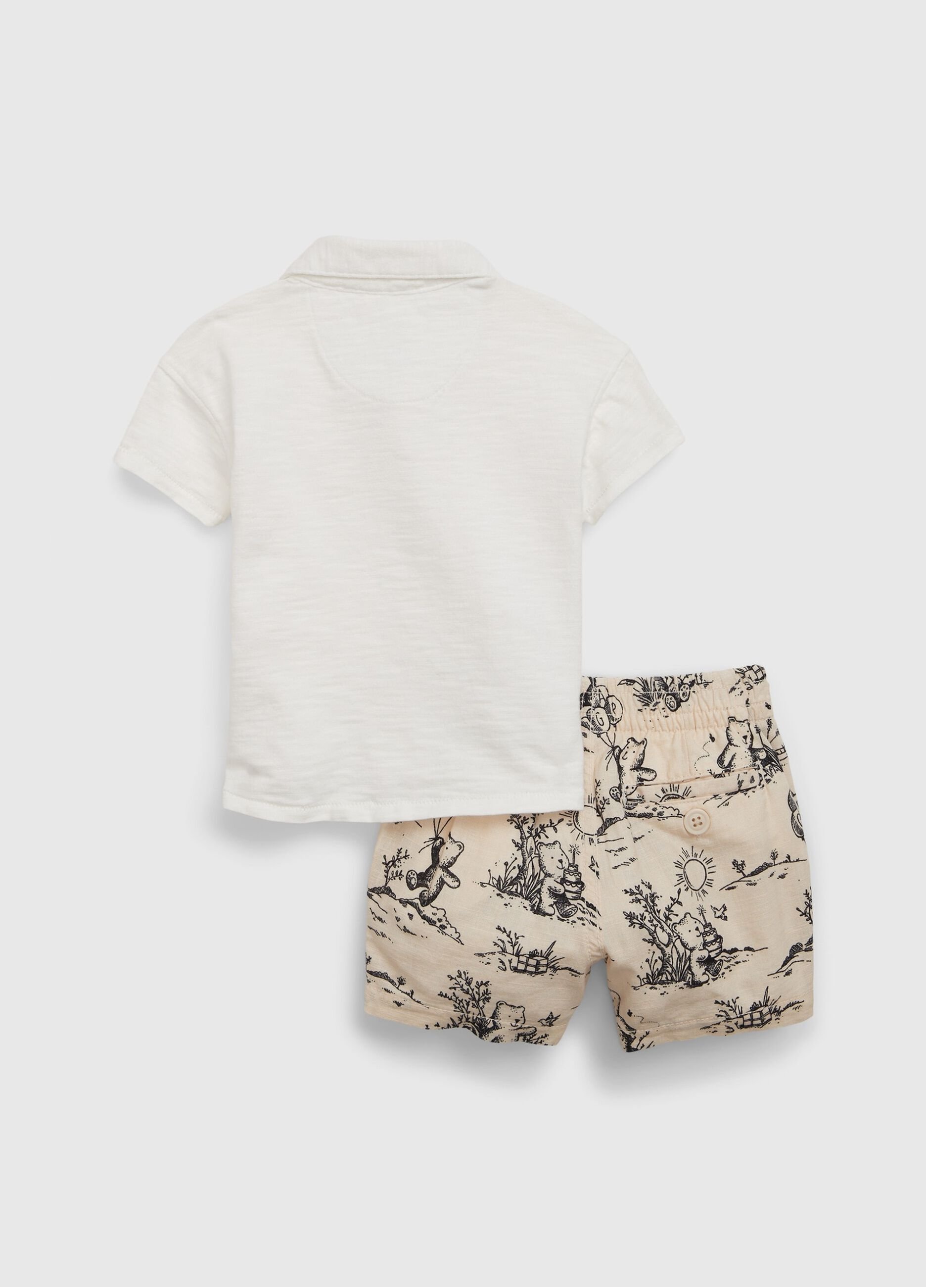 Cotton polo shirt and Bermuda shorts set