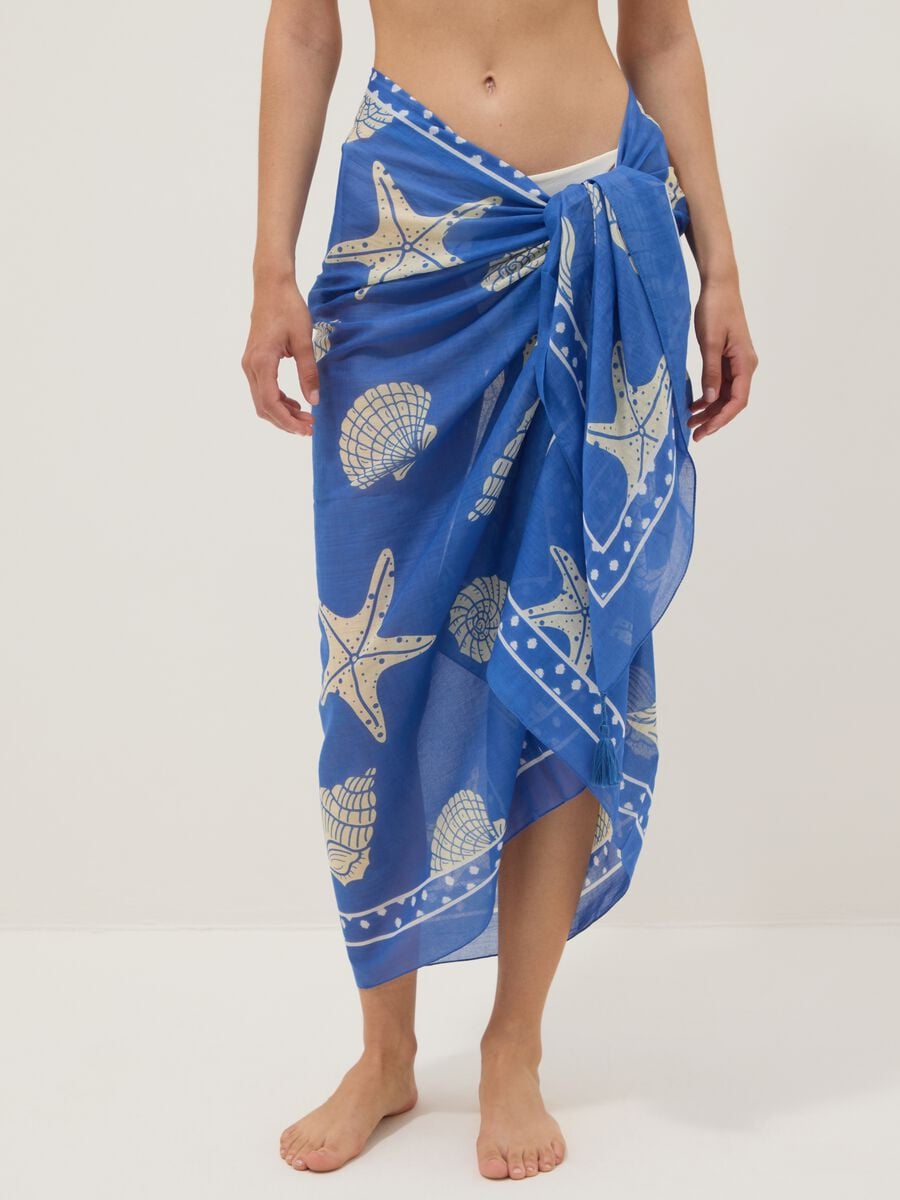 Blue pure cotton pareo_2