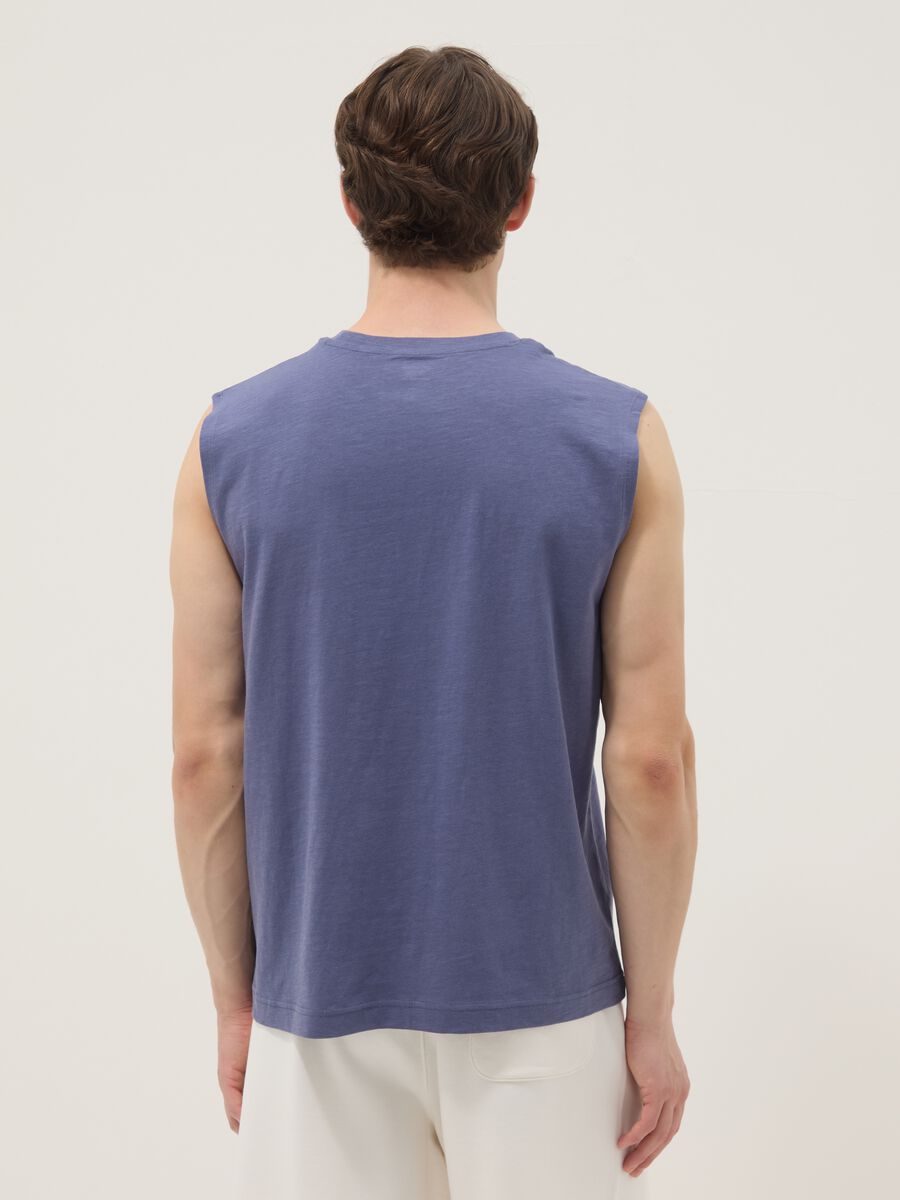 Blue Pure Cotton Vest_3