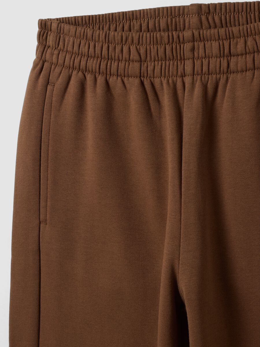Brown cotton-blend straight-fit joggers_1