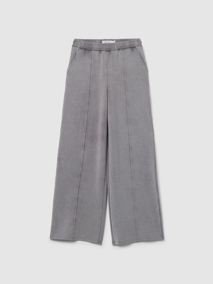 Grey stretchy cotton trousers with relaxed fit_4