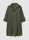 Green pure organic cotton kaftan with V-neck_4