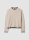 Beige stretch-wool oversized jumper_0