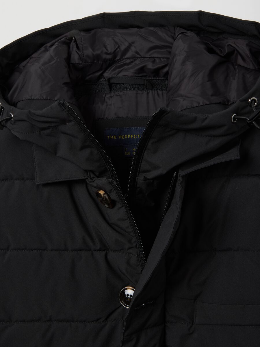 Black regular fit parka jacket with zip_6