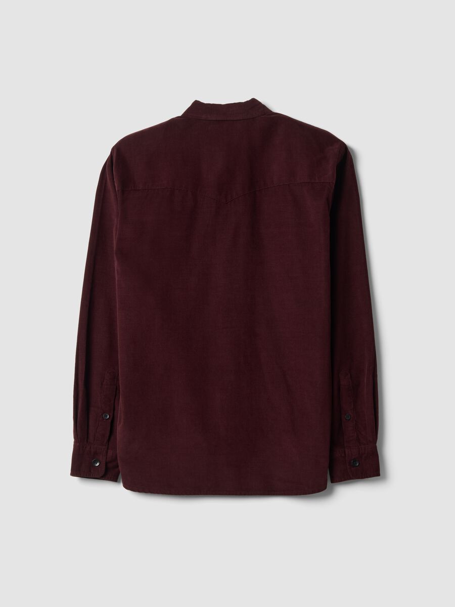 Camicia marrone in puro cotone con due tasche_6