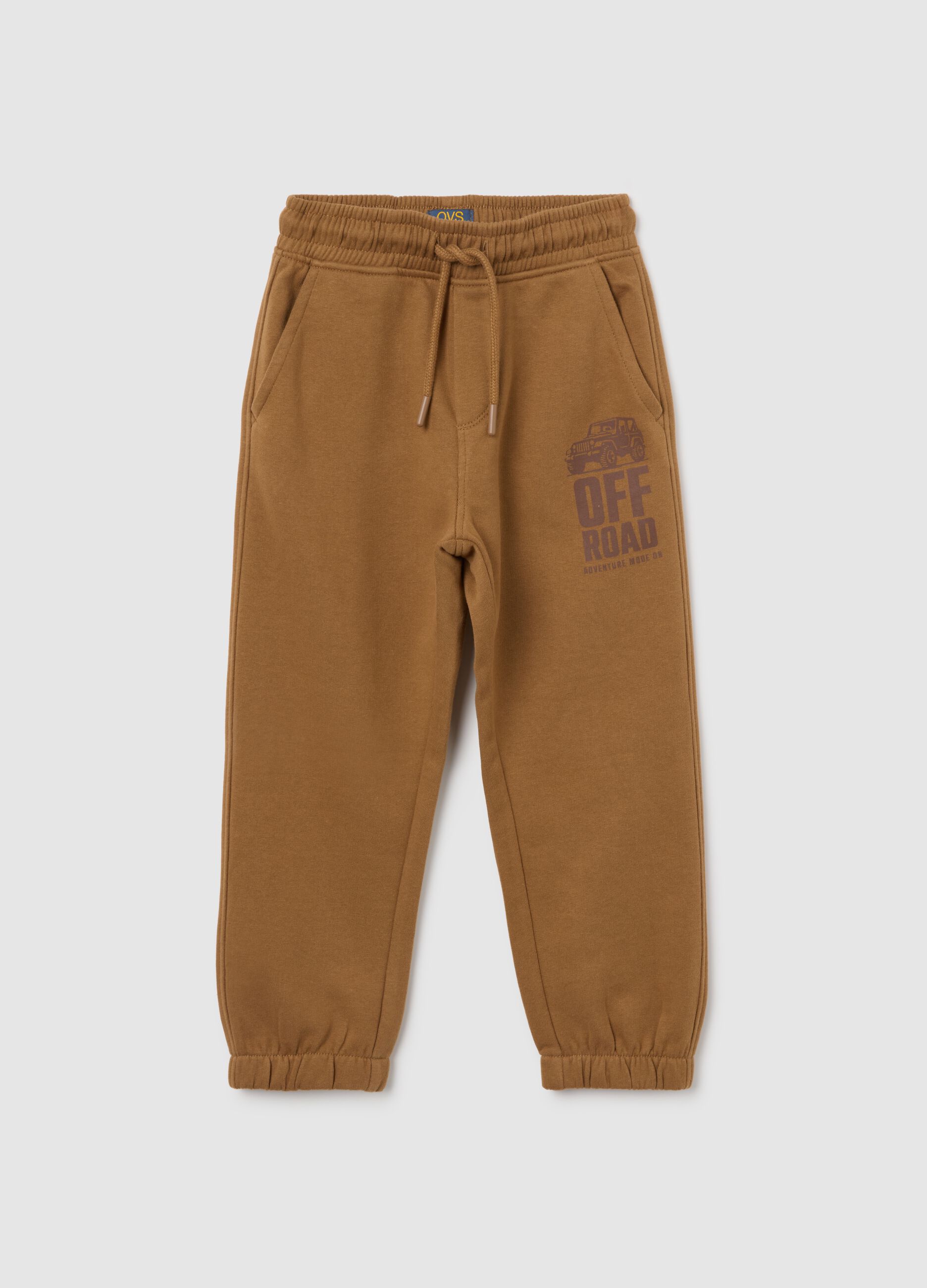 Children's brown pure cotton regular fit trousers
