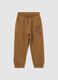 Children's brown pure cotton regular fit trousers_0