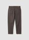 Braune Carrot-Fit-Hose aus Stretch-Baumwolltwill_2