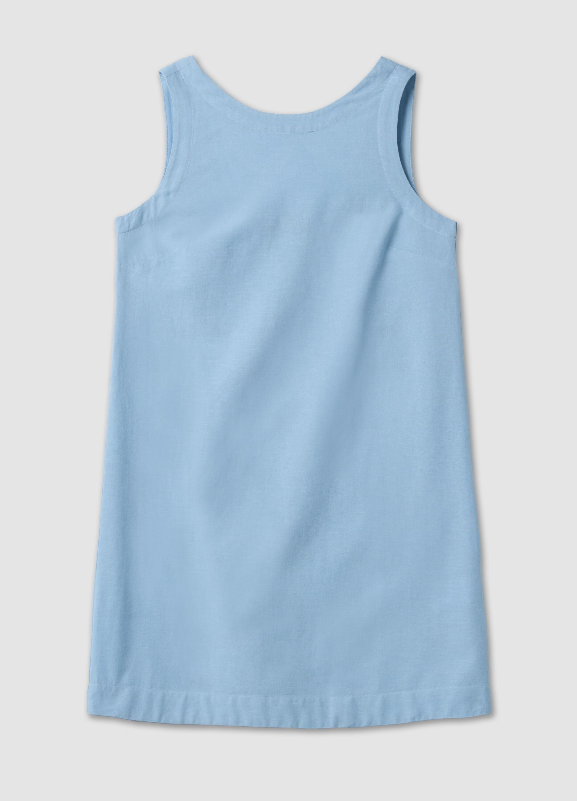 Light blue regular-fit dress in a viscose, cotton and linen blend