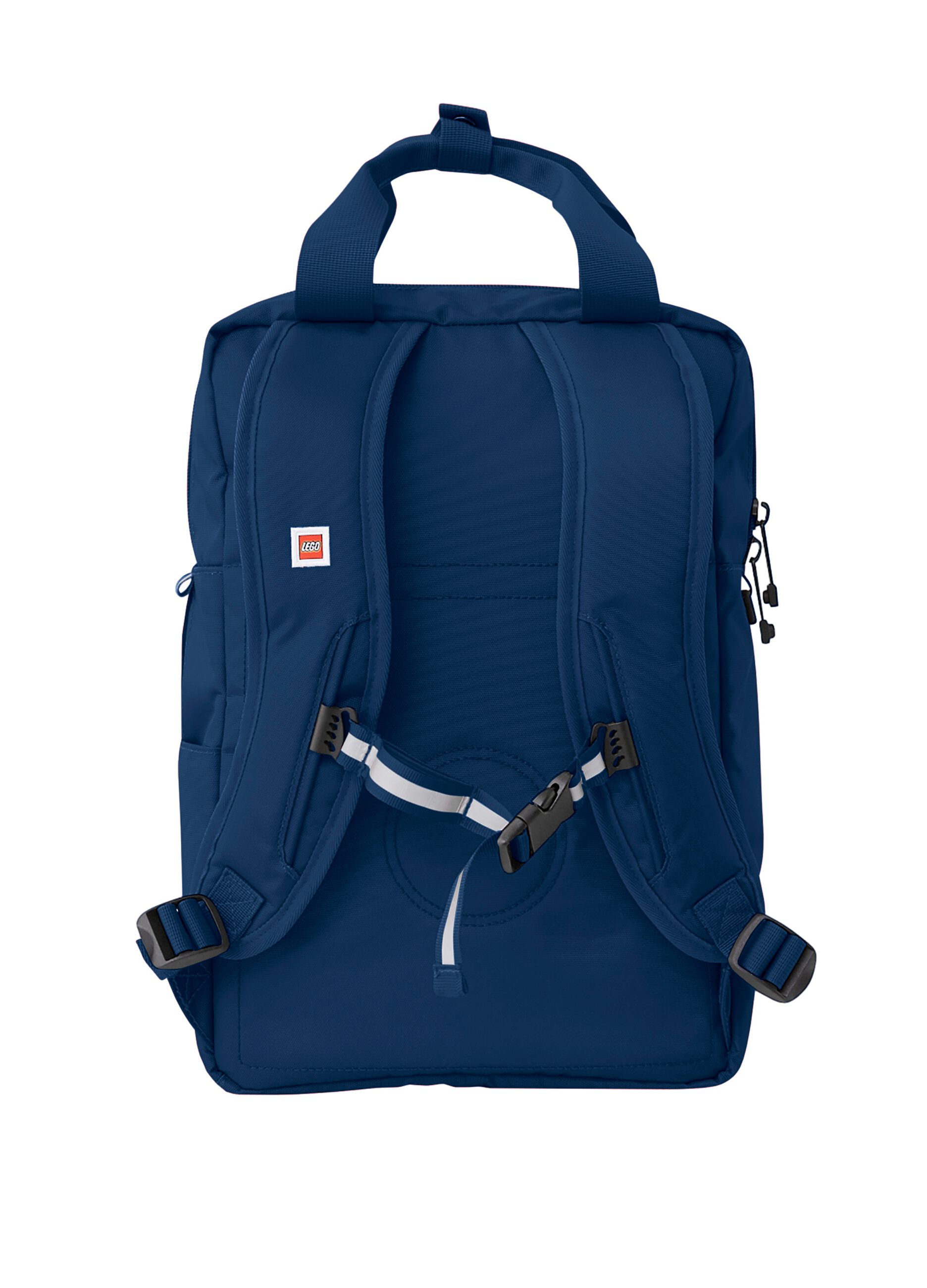 Blue backpack with front pockets