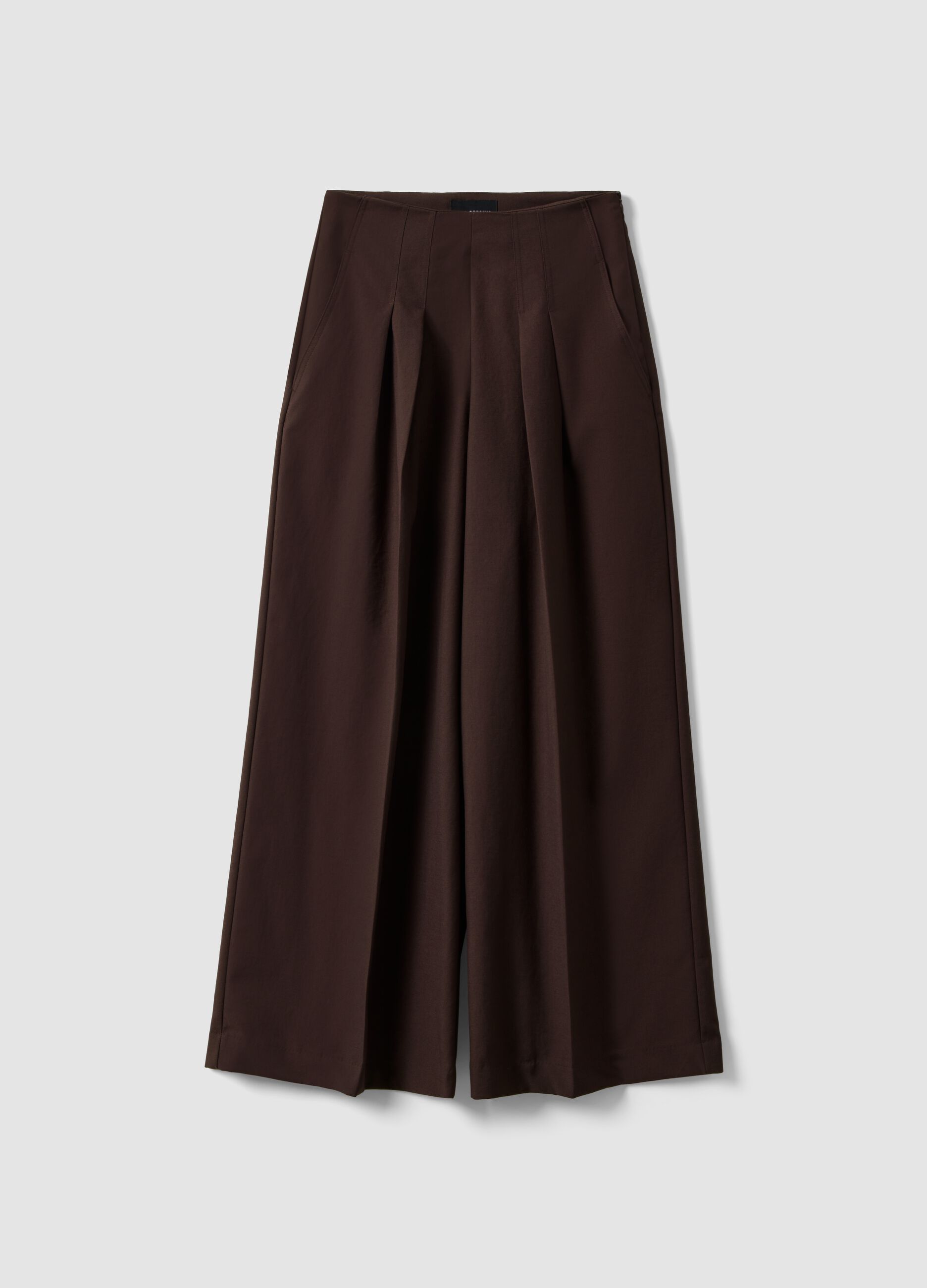 Pantalones marrones de pierna ancha