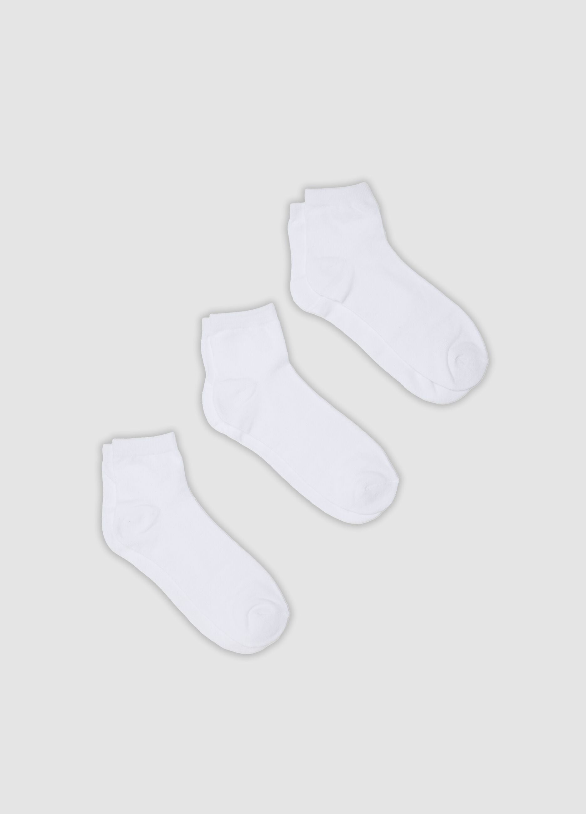 3er-Pack wei&szlig;e Sportsocken in Kn&ouml;chelh&ouml;he aus Bio-Baumwolle