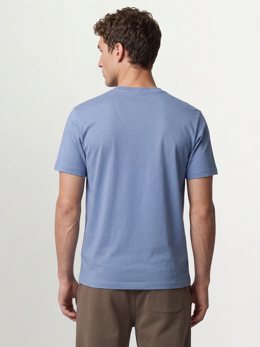 Blue regular-fit T-shirt in pure organic cotton jersey_3