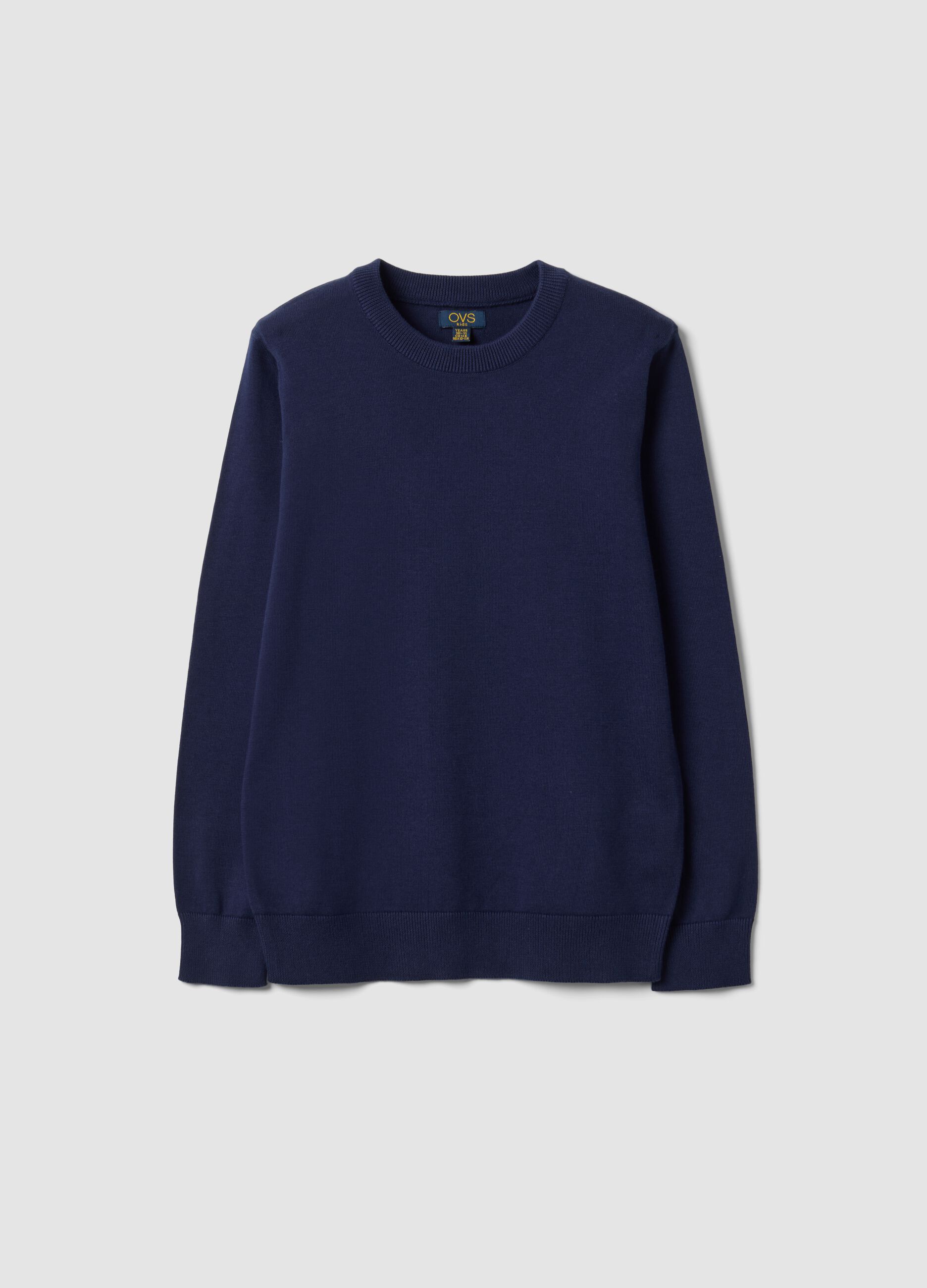Blue long-sleeve pure cotton regular-fit top for boys