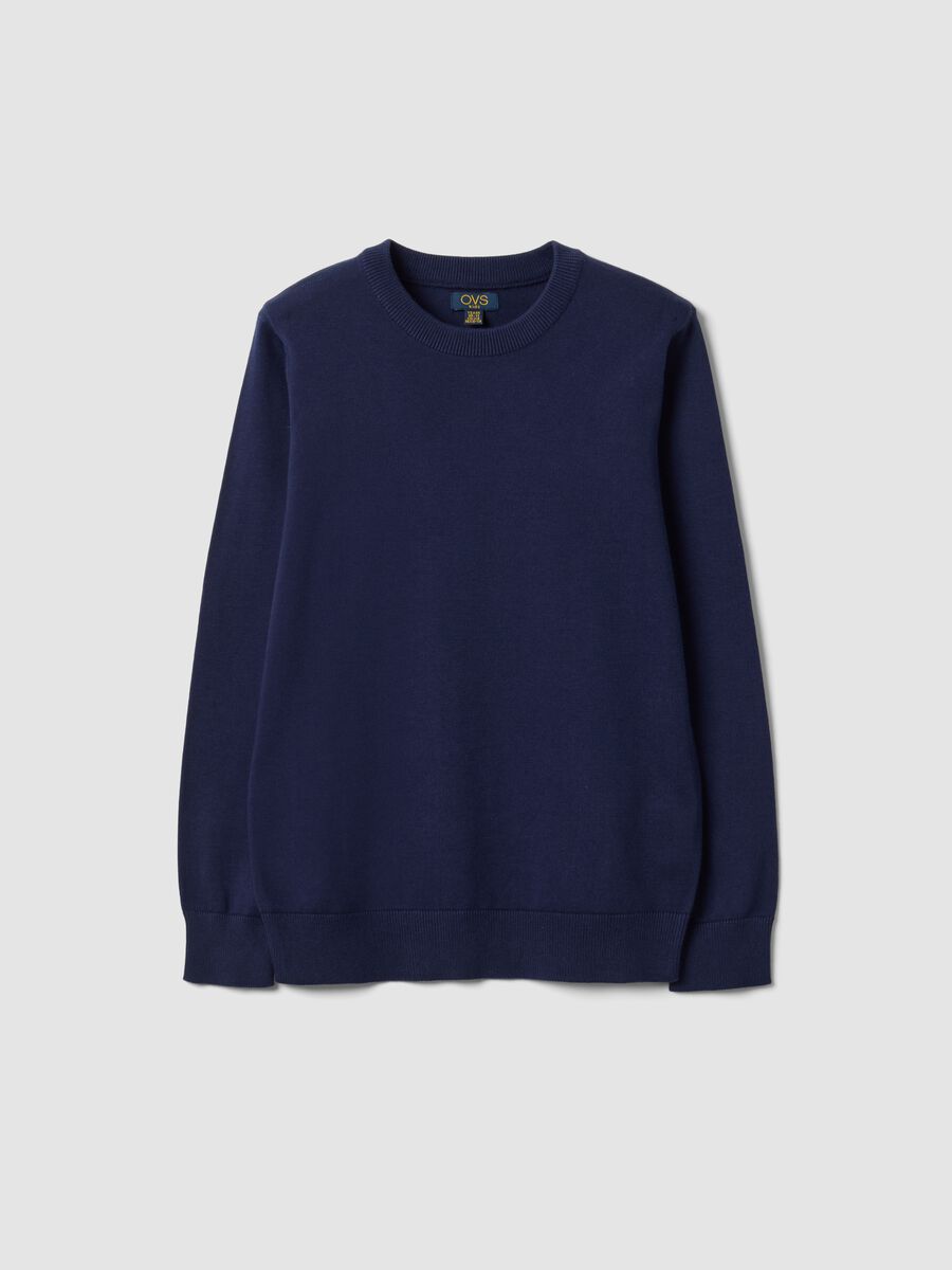 Blue long-sleeve pure cotton regular-fit top for boys_0
