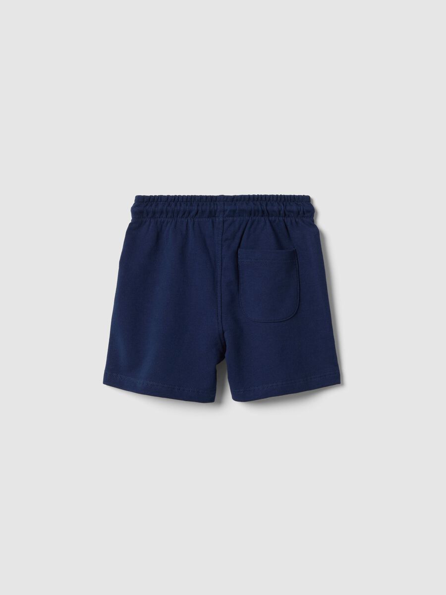 Boys' regular fit blue pure cotton shorts with graphic_1