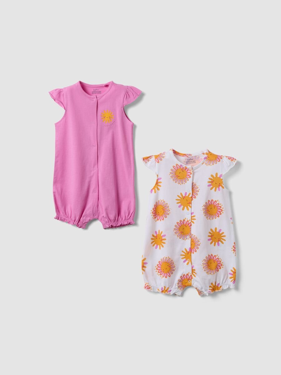 Paket od 2 ružičasta bodija-rompera za bebe od čistog pamuka_0