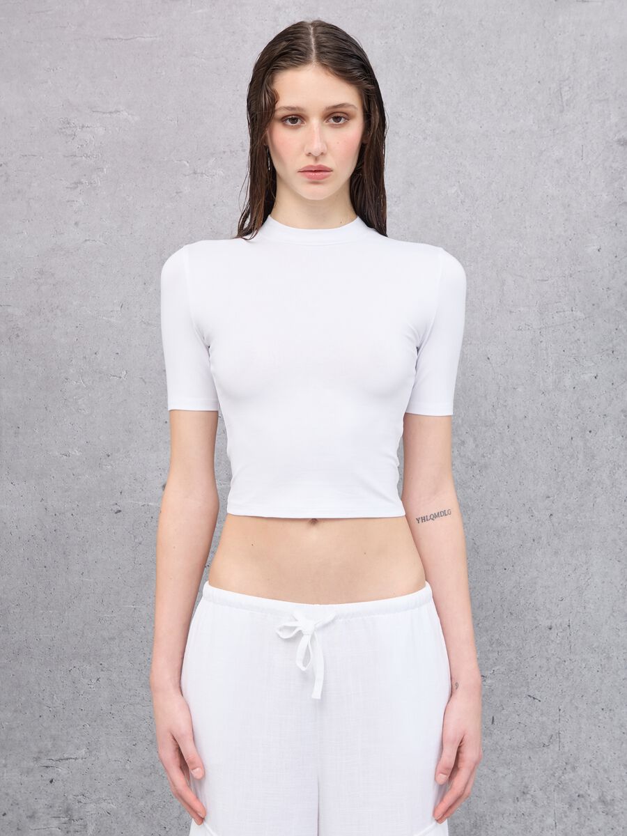 Camiseta Mockneck Blanca_0