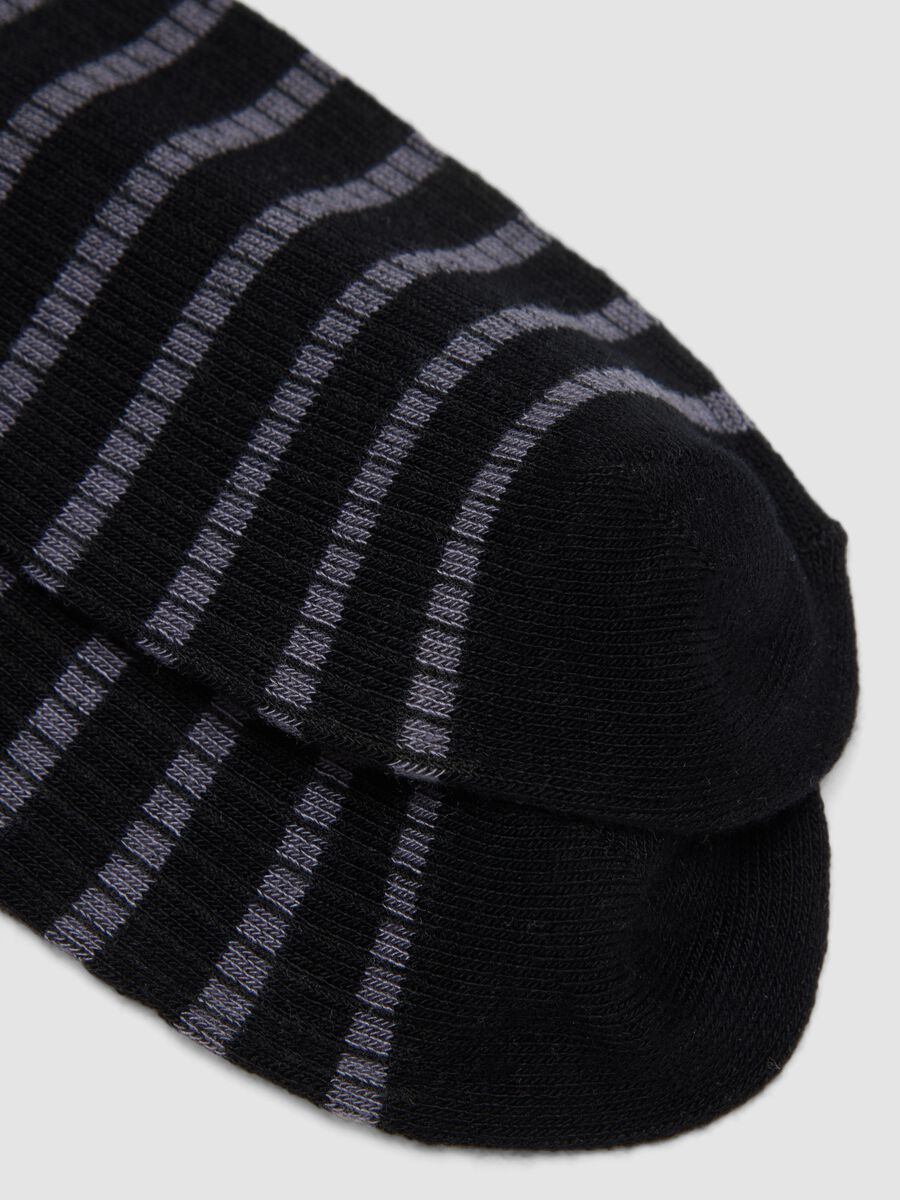 Black striped stretch-fabric socks_2