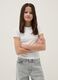 White fitted stretch cotton t-shirt for girls_0