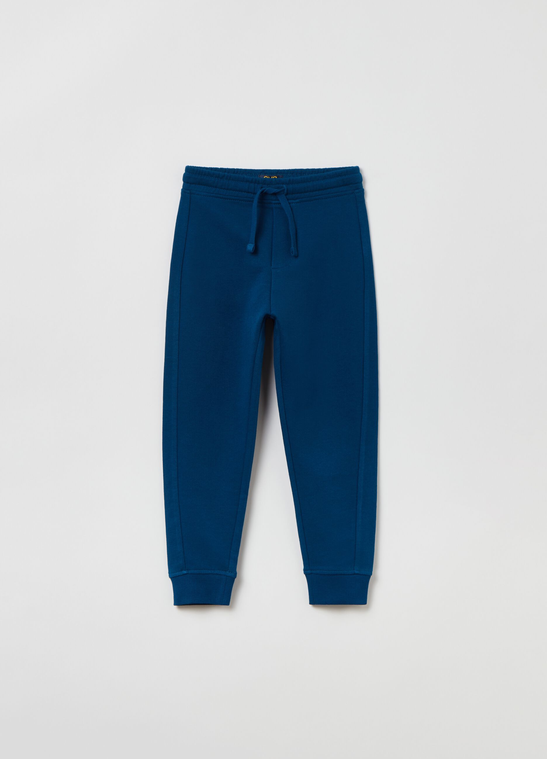 Solid colour joggers with drawstring_0